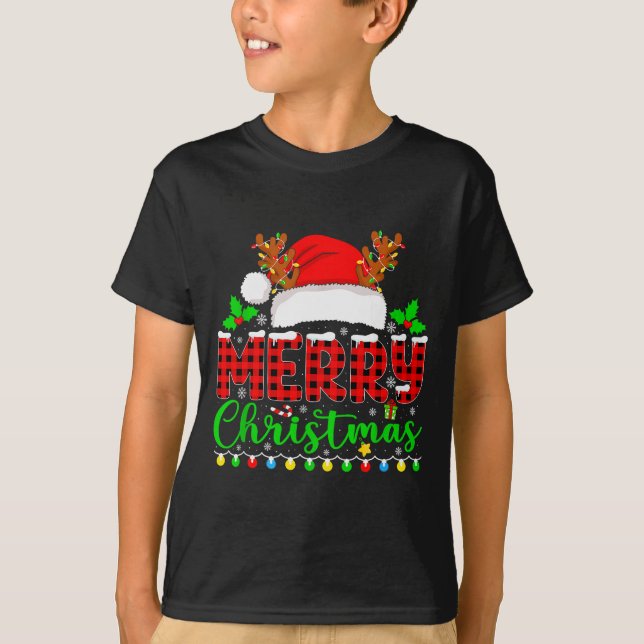 Camiseta Merry Christmas Lights Funny Xmas Pjs Men Women Fa (Anverso)