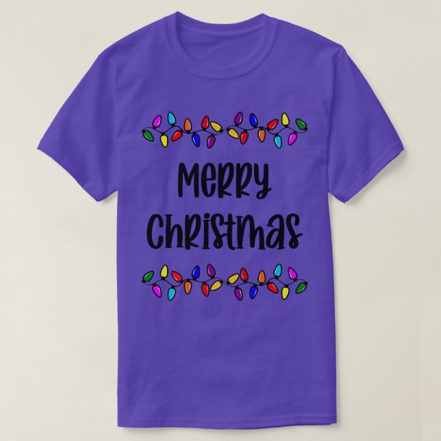 Camiseta Merry Christmas Lights Premium  (Diseño del anverso)