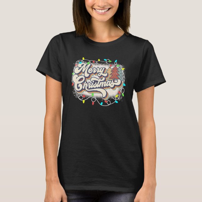 Camiseta Merry Christmas Lights Up Matching Family (Anverso)