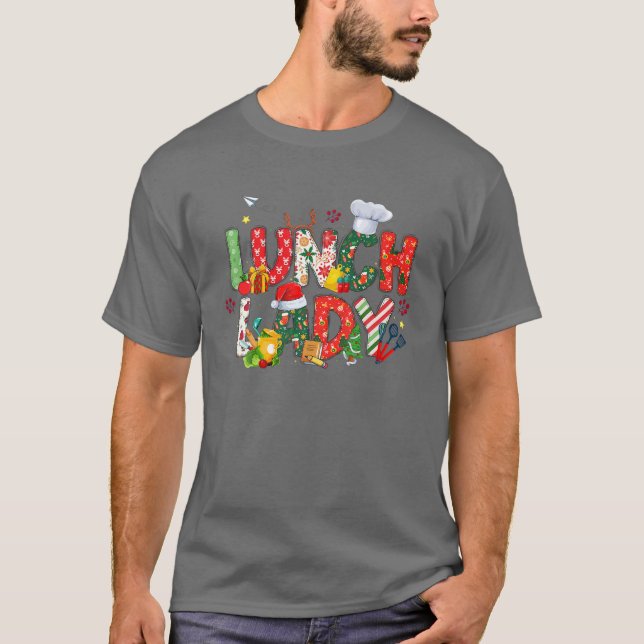 Camiseta Merry Christmas Lunch Lady Santa Favorite Lunch La (Anverso)