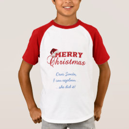 Camiseta Merry Christmas Poinsettia Wreath Monograma
