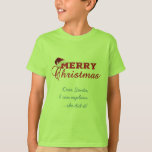 Camiseta Merry Christmas Poinsettia Wreath Monograma<br><div class="desc">Elegante diseño invernal con tipografía navideña,  sobre fondo blanco y texto divertido. Utilice la herramienta Personalizar para agregar su propio texto,  cambiar fuentes,  colores. Para obtener más elementos coincidentes,  visite mi colección de Wreath de Charm Poinsettia.</div>