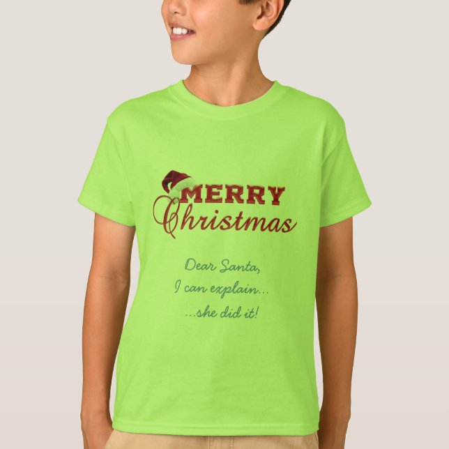 Camiseta Merry Christmas Poinsettia Wreath Monograma (Anverso)