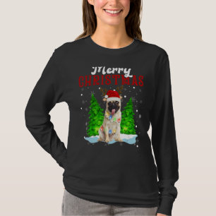 Camiseta Merry Christmas Pug Tree Lights Pug Navidades