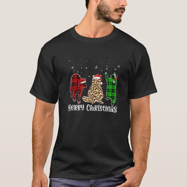 Camiseta Merry Christmas Raccoon Animals Leopard Buffalo Pl (Anverso)