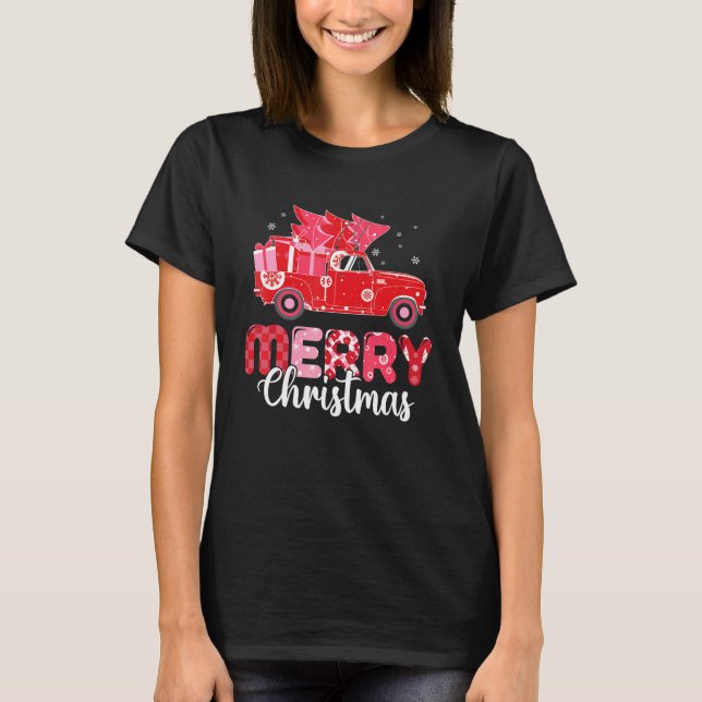 Camiseta Merry Christmas Red Truck With Tree Xmas PJ costum (Anverso)