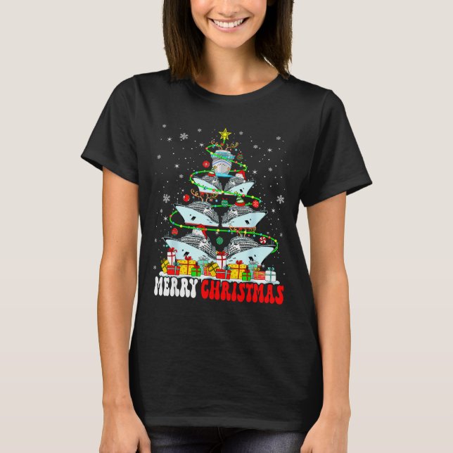 Camiseta Merry Christmas Reindeer Elf Santa Cruise Ships Xm (Anverso)