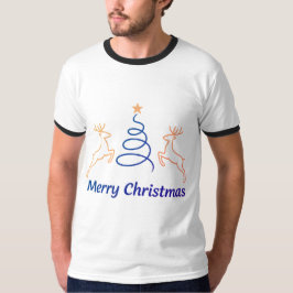 Camiseta Merry Christmas Reindeer Retro Ringer T-Shirt | Fr