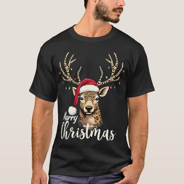 Camiseta Merry Christmas Reindeer Xmas Family Festivities L (Anverso)