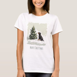 Camiseta Merry Christmas Rottweiler Dog Christmas Tree