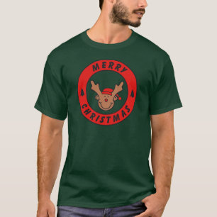 Camiseta Merry Christmas Rudolf reno con baum