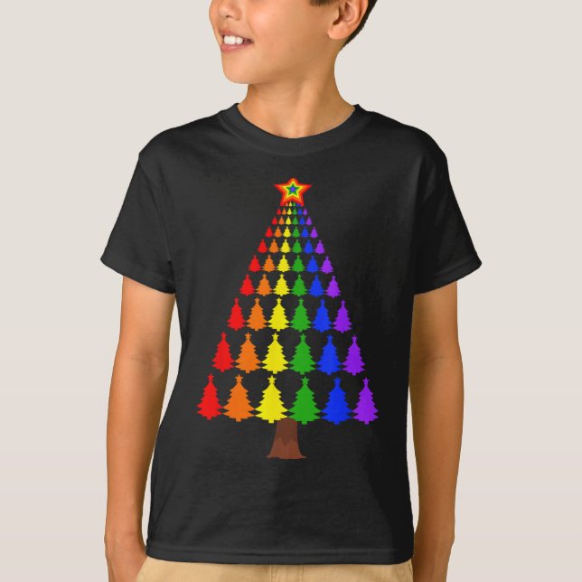 Camiseta Merry Christmas Santa Human Lgbt Gay Pride Flag Xm (Anverso)