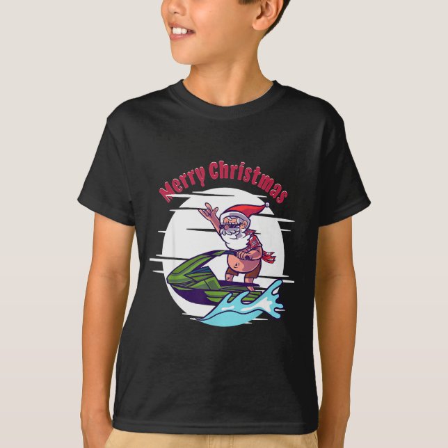 Camiseta Merry Christmas Santa Jet Ski Watersrts  (Anverso)