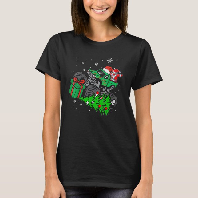 Camiseta Merry Christmas Santa Monster Truck Xmas PJ Toddle (Anverso)