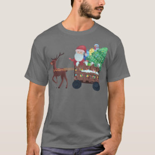 Camiseta Merry Christmas Santa Sleigh Reindeer Funny Christ