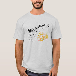 Camiseta Merry Christmas Santa Sleigh Ride, Festive Holiday