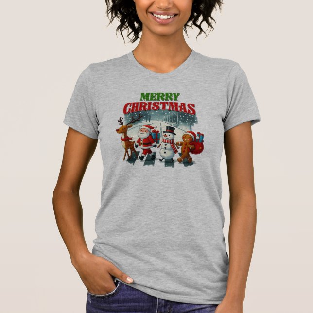Camiseta Merry Christmas Santa, Snowman, Gingers Xmas (Anverso)