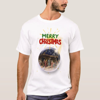 Camiseta Merry Christmas Snow Globe Design