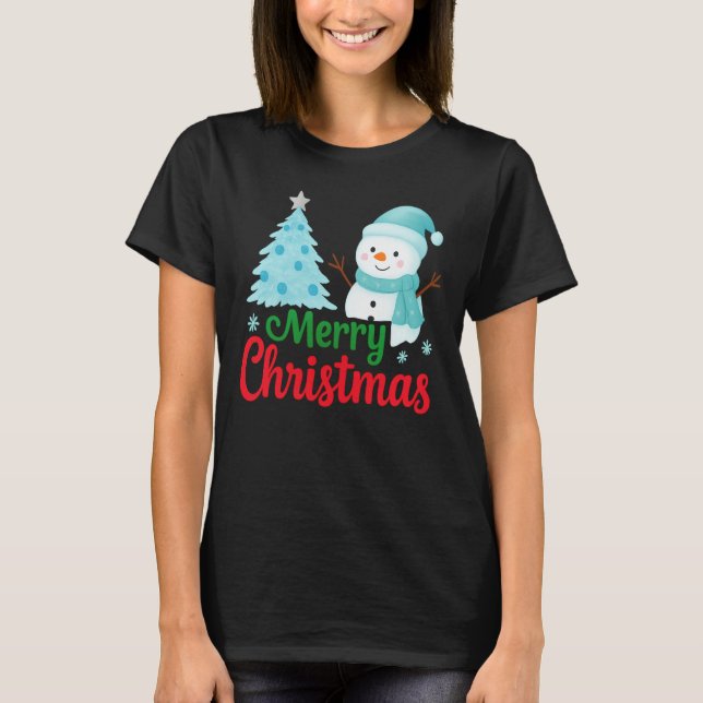 Camiseta Merry Christmas Snowman (Anverso)