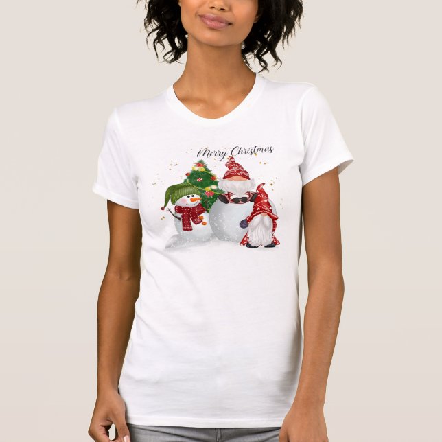 Camiseta Merry Christmas Snowman Gnome Shirt (Anverso)