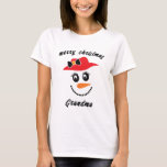 Camiseta Merry Christmas Snowman T-Shirt<br><div class="desc">Merry Christmas Snowman T-shirt for Grandma with hat and eyelashes.</div>