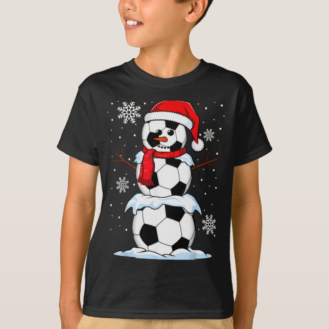 Camiseta Merry Christmas Soccer Snowman Holiday Srts Xmas P (Anverso)