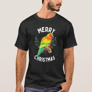 Camiseta Merry Christmas Sun Parakeet Watercolor