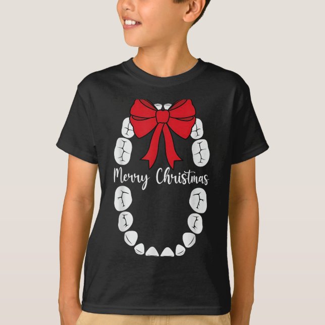Camiseta Merry Christmas Teeth Wreath Dental Christmas Shir (Anverso)