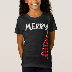 Camiseta Merry Christmas Tree Buffalo Plaid Xmas Parejas Ma