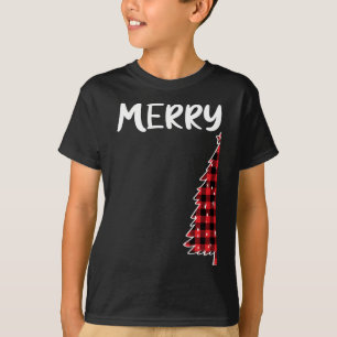 Camiseta Merry Christmas Tree Buffalo Plaid Xmas Parejas Ma