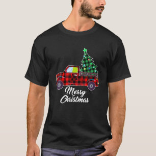Camiseta Merry Christmas Tree Buffalo Truco Rojo T Shi