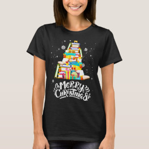 Camiseta Merry Christmas Tree Love Leer libros Bibliotecari