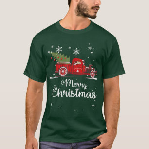 Camiseta Merry Christmas Truck Red With Tree Funny Xmas Paj