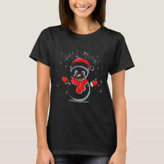 Camiseta Merry Christmas Tygraphy Snowman Holiday 