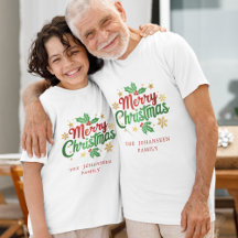 Merry Christmas Typography Modern Family Mating