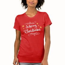 Merry Christmas Typography Red White