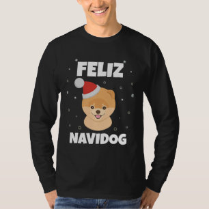 Camiseta Merry Christmas Unisex Feliz Navidog Pomeranian Fu