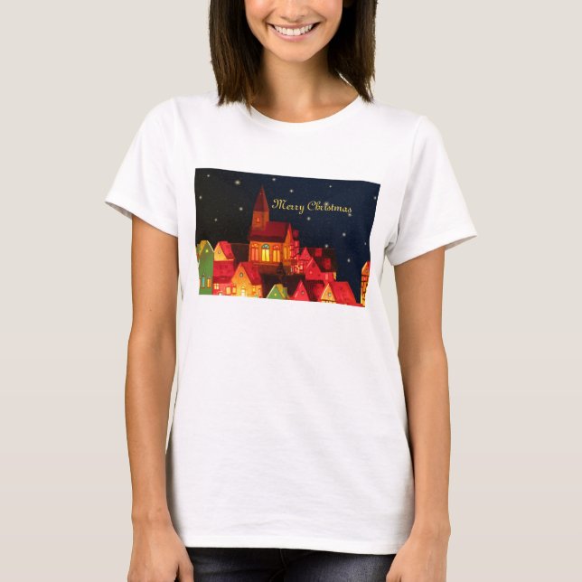 Camiseta Merry Christmas Village T-Shirt (Anverso)