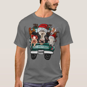 Camiseta Merry Christmas Western Farm Animals Vegan Cow Pig