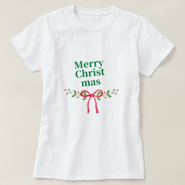 Camiseta Merry Christmas Women T-Shirt White (Diseño del anverso)