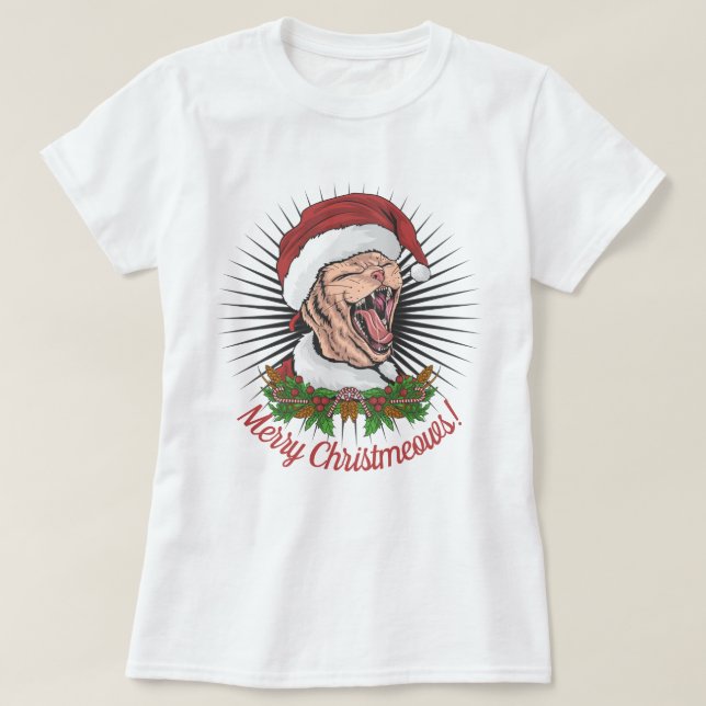 Camiseta Merry Christmeows (Diseño del anverso)