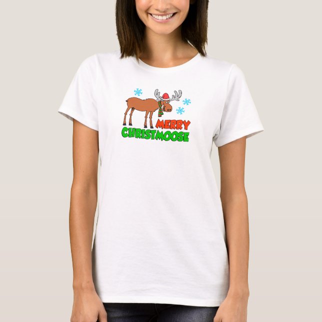 Camiseta Merry Christmoose Cute Holiday Pun (Anverso)