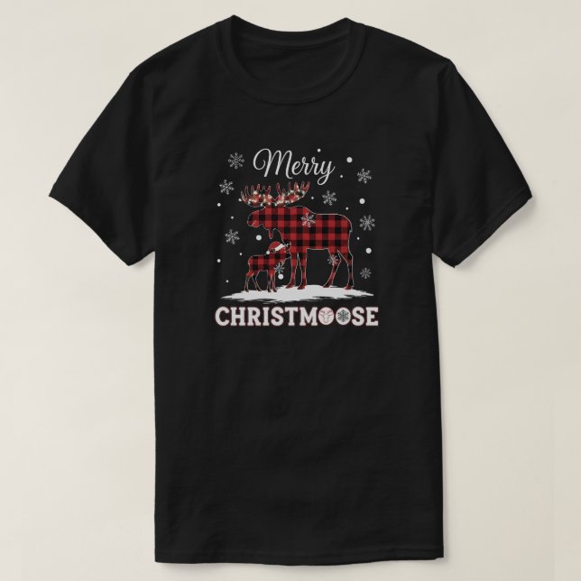 Camiseta Merry Christmoose, Funny Rustic Christmas (Diseño del anverso)