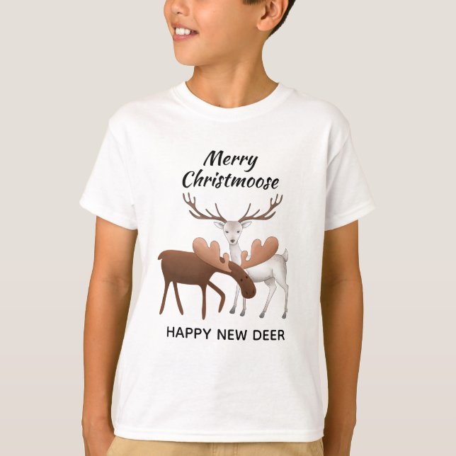 Camiseta Merry Christmoose Happy New Deer (Anverso)