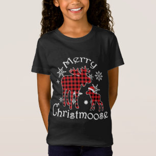 Camiseta Merry Christmoose Moose Buffalo Red Plaid Christma