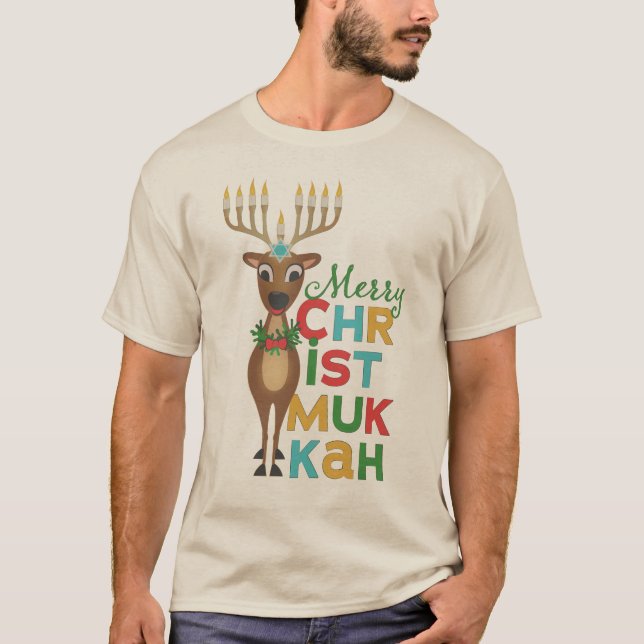 Camiseta Merry Christmukkah Reindeer (Anverso)