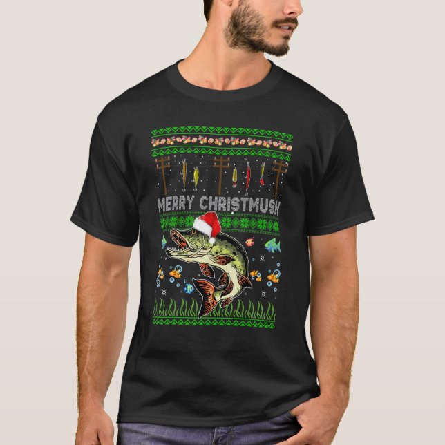 Camiseta Merry Christmusk Musky Muskie Muskellunge Angler E (Anverso)