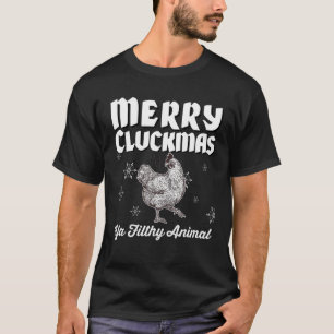 Camiseta Merry Cluckmas Funny Chickens Navidades Retro Vint