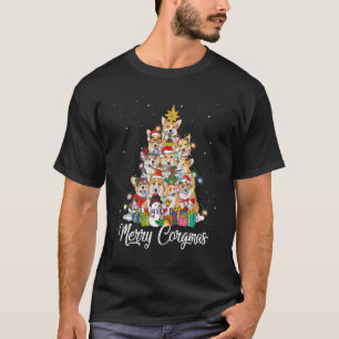 Camiseta Merry Corgmas Corgi Árbol de Navidad Las luces de
