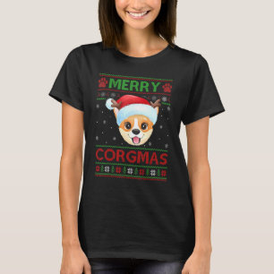 Camiseta Merry Corgmas Santa Hat Coincidiendo con el Corgi